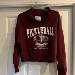 Aero Pickleball Women's Burgundy Crew Neck Sweater